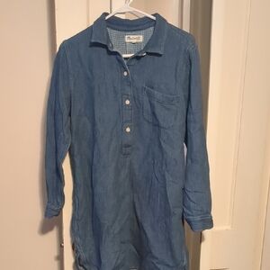 Madewell Blue Checkered Denim Shirt